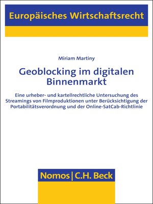 cover image of Geoblocking im digitalen Binnenmarkt